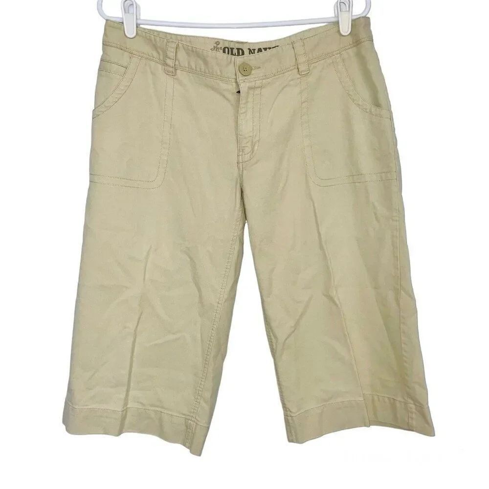 Vintage Y2K Old Navy Womens 12 Shorts Beige Khaki Bermuda Jorts